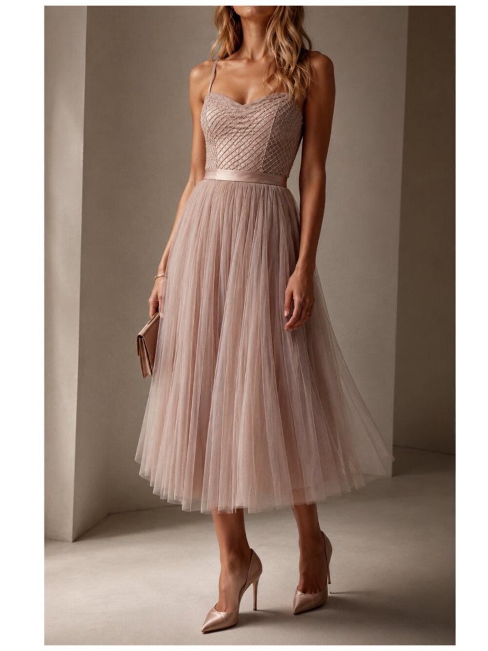 Needle & Thread Copellia Embellished Ballet Tulle Dress in Dust Lilac‎